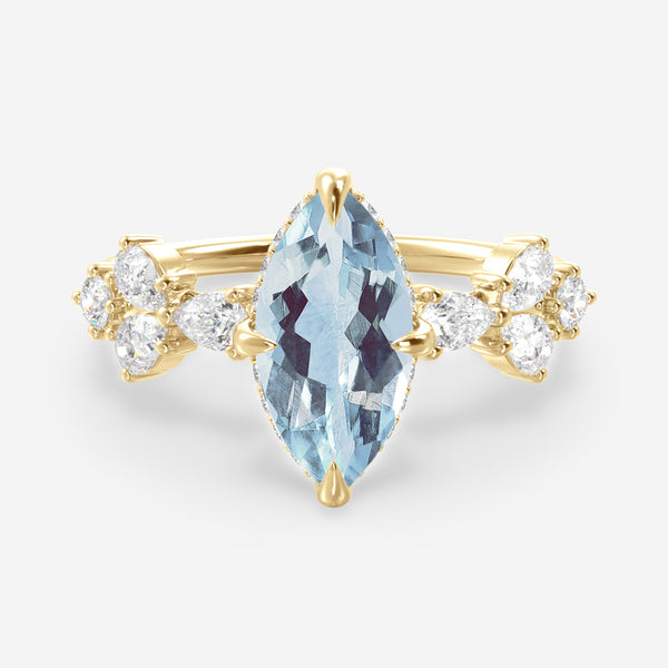 14K Yellow Gold Natural Aquamarine